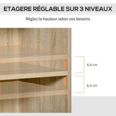 Organiseur Bureau Bois Blanc Vinsetto 4 Niveaux - Support Imprimante 35,5 X 25 X 28,6 Cm