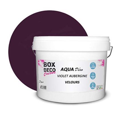 Violet Aubergine Peinture murale acrylique aspect velours Aqua Déco - 10L