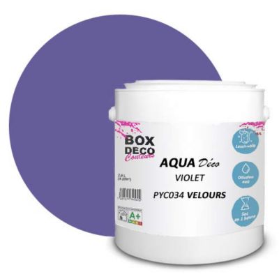 Violet Peinture murale acrylique aspect velours Aqua Déco - 2,5L