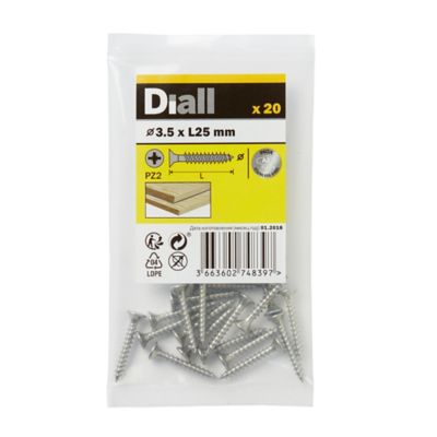 Vis à bois en acier inoxydable A2 pozidriv 3.5x25 mm - 20 pièces