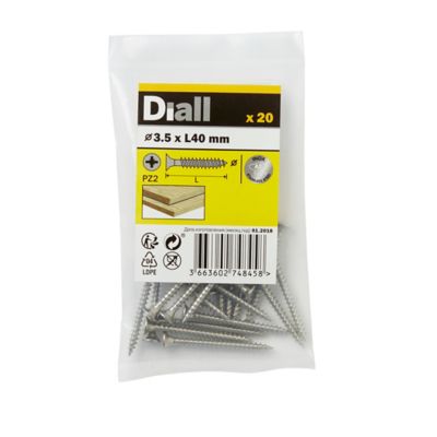 Vis à bois en acier inoxydable A2 pozidriv 3.5x40 mm - 20 pièces