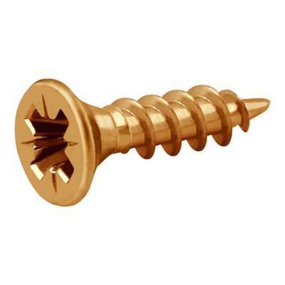 Vis à bois pozidriv tête fraisée zinguée jaune 2.5x10 mm - 100 pièces