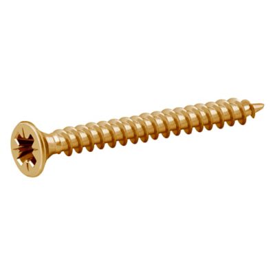Vis à bois pozidriv tête fraisée zinguée jaune 2.5x20 mm - 100 pièces