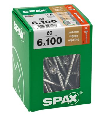 Vis à bois réglage wirox Spax 6x100mm - 60 pièces
