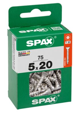 Vis à bois tête fraisé torx Wirox Spax 5x20mm - 75 pièces | Castorama
