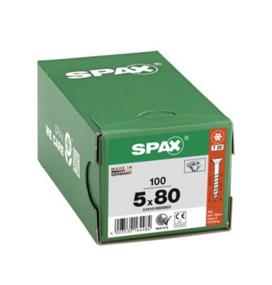 Vis à bois tête fraisée Spax Wirox torx 5 x 80 mm filetage partiel - 100 pièces