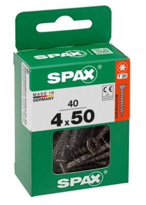 Vis à bois universelle Spax 4X50mm noir - 40 pièces