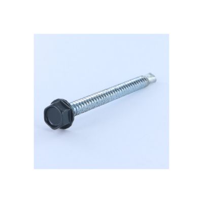 Vis autoperceuse Tête hexagonale TH 6.3X75 Filet tôle Acier zingué LAQ RAL7016 gris anthracite - 30 pièces
