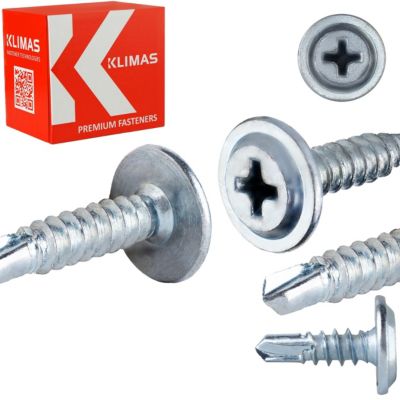 Vis autoperceuses Klimas WSPC avec rondelle 4,2 mm zinguées 4.2 x 45 mm ...