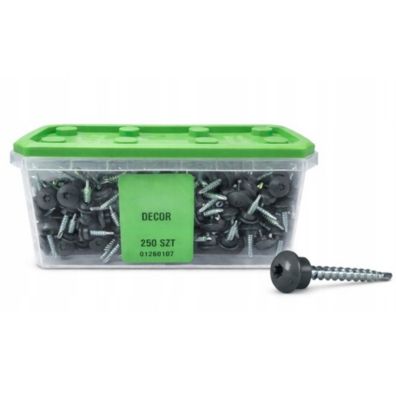 Vis autoperceuses toiture ESSVE EPDM pour bois TX25 RAL 7016 Gris anthracite 4,8 x 35 mm 250 pièces