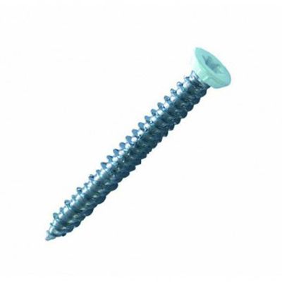 vis béton pour fixation de châssis tête fraisée empreinte torx t30 zingué laqué blanc - 7,5 x 92 mm- vendu par 100