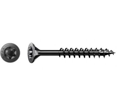 Vis à bois SPAX tête fraisée filetage partiel noire 5 x 60 mm 100 pcs