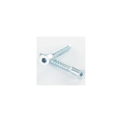 Vis d'assemblage confirmat Tête fraisée Hexagonal creux 7X50 Filet tôle Cranté Acier zingué - 10 pièces