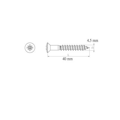 Vis de bardage en acier inoxydable A2, 4,5x40 mm - 50 pièces