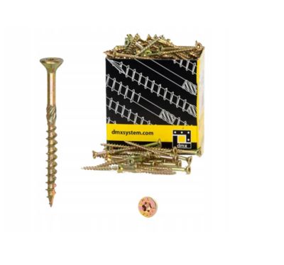 Vis de construction en bois Domax à tête fraisée, zinguée jaune, 6 x 90 mm 100 pcs