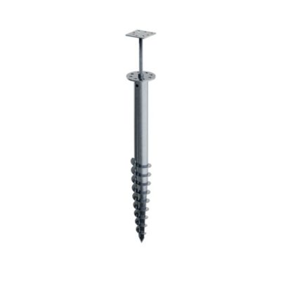 Vis de Fondation SPIRAL - Pour Clôture- Hauteur : 80 cm - Fixation Sans Beton - Support plat inclus