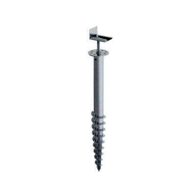 Vis de Fondation SPIRAL - Pour Terrasse - Hauteur : 80cm - Support en L inclus - Fixation Sans Beton