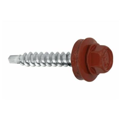 Vis de toiture Klimas WFD pour tôle trapézoïdale sur bois RAL 3009 Rouge oxyde 4,8x35 mm 250 pcs