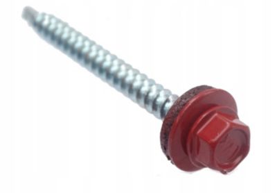 Vis de toiture Klimas WFD pour tôle trapézoïdale sur bois RAL 3011 Rouge brun 4,8x55 mm 200 pcs