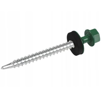 Vis de toiture Klimas WFD pour tôle trapézoïdale sur bois RAL 6005 Vert mousse 4,8x70 mm 200 pcs