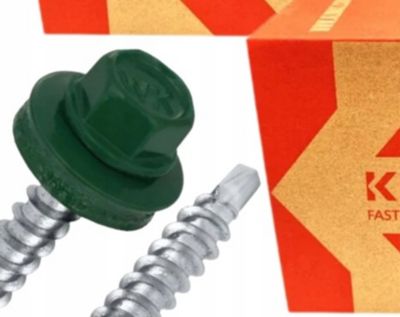 Vis de toiture Klimas WFD pour tôle trapézoïdale sur bois RAL 6005 Vert mousse 4,8x70 mm 200 pcs