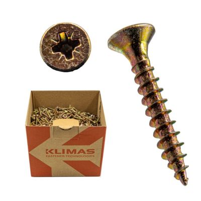Vis pour aggloméré Klimas KMH tête fraisée PZ zingué jaune 3 x 30 mm 1000 pièces
