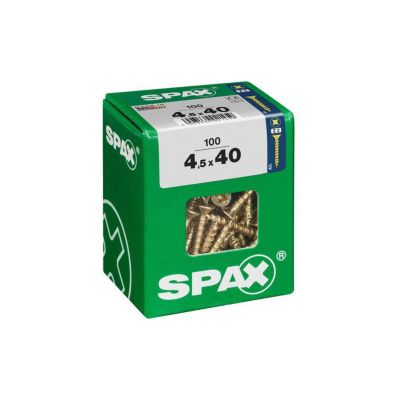 Vis - SPAX - Tête fraisée - Diam. 4.5 mm - Long. 40 mm - Lot de 100 ...