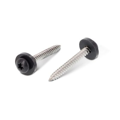 Vis tôle Tête cylindrique TC TORX T15 + Rondelle Nylon 3.9X32 Inox A2 RAL7016 gris anthracite - 30 pièces