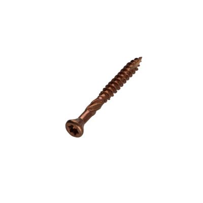 Vis terrasse TEKOR Tête fraisée bombée TFB TORX T25 5X50 Pointe antifendage type 17 Inox A4 Brun - 200 pièces