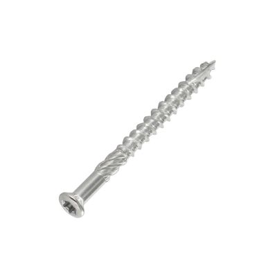 Vis terrasse TEKOR Tête fraisée bombée TFB TORX T25 5X70 Pointe antifendage type 17 Inox A4 - 100 pièces