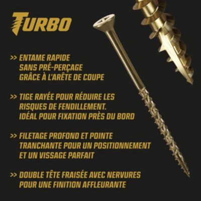 Vis tête fraisée double empreinte pz Turbo vendue par 1400 pièces
