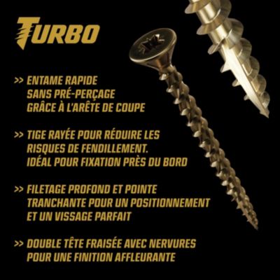 Vis tête fraisée double empreinte pz Turbo vendue par 1400 pièces
