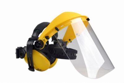 Visière polycarbonate avec protège-oreilles intégré - protection combinée visage et audition Q515062