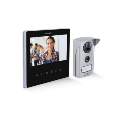 Visiophone filaire ultra fin 7'' - IP44 - Noir - Chacon