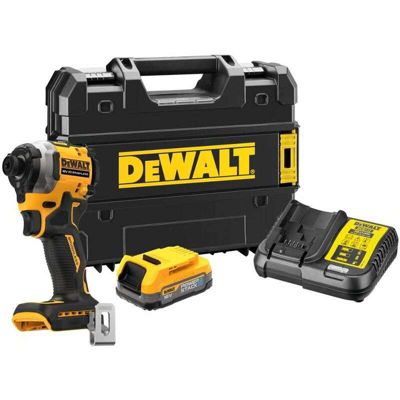 Visseuse a choc dewalt powerstack dcf850e1t 475 W Brushless 205.0 Nm sans fil 18 V (avec batterie)