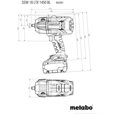 Visseuse a choc metabo ssw 18 ltx 1450 bl Brushless 1450 Nm sans fil 18 V (sans batterie)