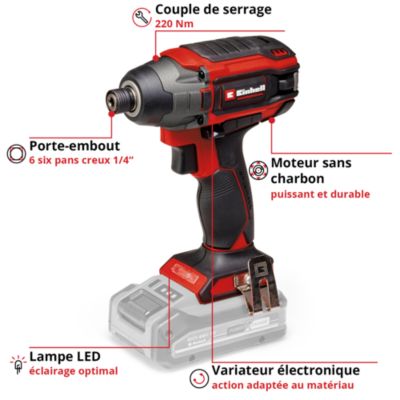 Visseuse à chocs Einhell TP-CI 18V-220 Li BL (sans batterie)