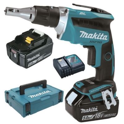 Visseuse plaque de plâtre 18V + 2 batteries 5Ah + chargeur + coffret MAKPAC - MAKITA - DFS452RTJ