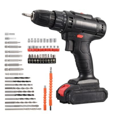 Visseuse sans fil 21 V avec 2 batteries de 2,0 Ah et chargeur + jeu de ...