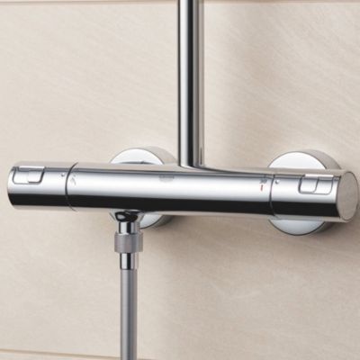 Vitalio Start System 250 Colonne de douche avec mitigeur thermostatique + Douche de tête 250mm + Douchette 2 jets, Chrome