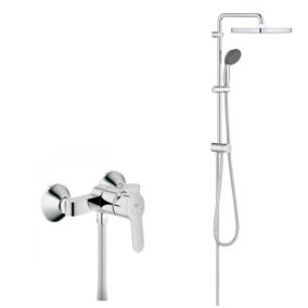 Vitalio Start System 250 Cube Colonne de douche + Mitigeur de Douche Monocommande BauEdge (MITIGEURD1-VITALIOCUBE1)