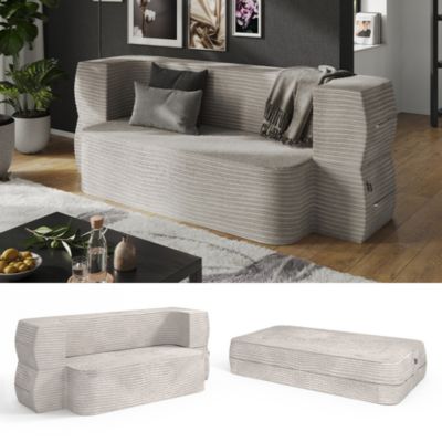 Vitalispa Canapé Beige 190cm avec fonction de couchage