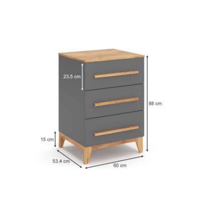 Vitalispa Commode avec tiroirs Gris 53.4x88cm