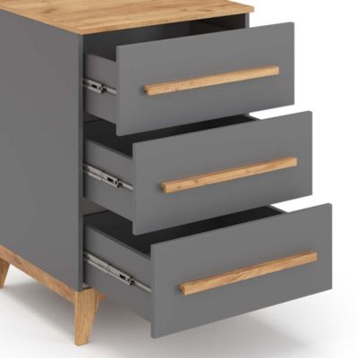 Vitalispa Commode avec tiroirs Gris 53.4x88cm
