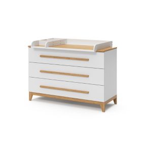Vitalispa Commode à langer Blanc 133x98cm XL avec 3 tiroirs