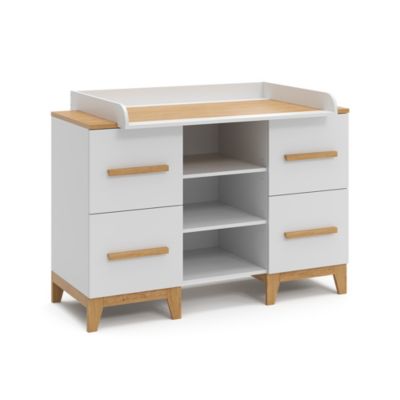 Vitalispa Commode à langer Blanc 133x98cm XL avec 4 tiroirs