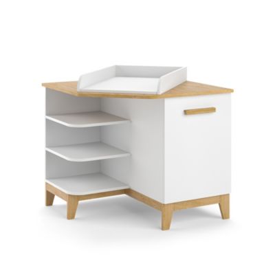 Vitalispa Commode à langer blanc/chêne 85x85.2cm avec porte