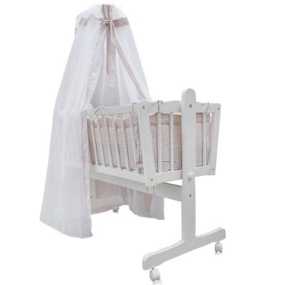 Vitalispa Lit bébé Blanc 102.5x140cm avec des roues