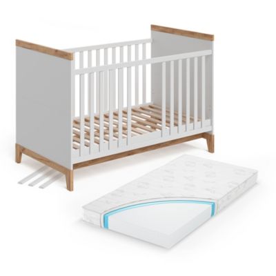 Vitalispa Lit bébé Blanc/Artisan 70x140 cm avec matelas