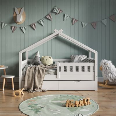 Vitalispa Lit cabane Blanc 80x160 cm avec lit dappoint